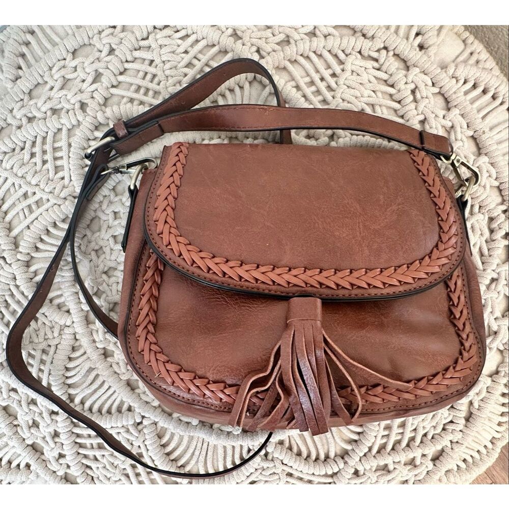 🌸 Unbranded Brown Boho Western Tassel Crossbody Purse New